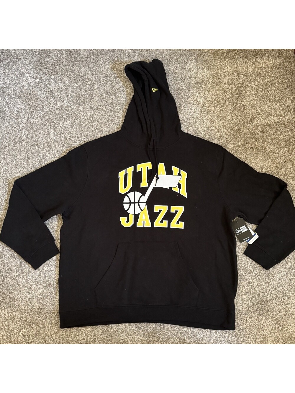 New Era Utah Jazz NBA Official Merchandise Men's 3XL Black Hoodie Pullover